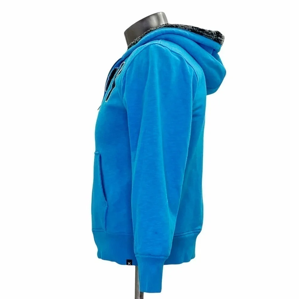 HURLEY Blue Plush Lined Full Zip Sweatshirt